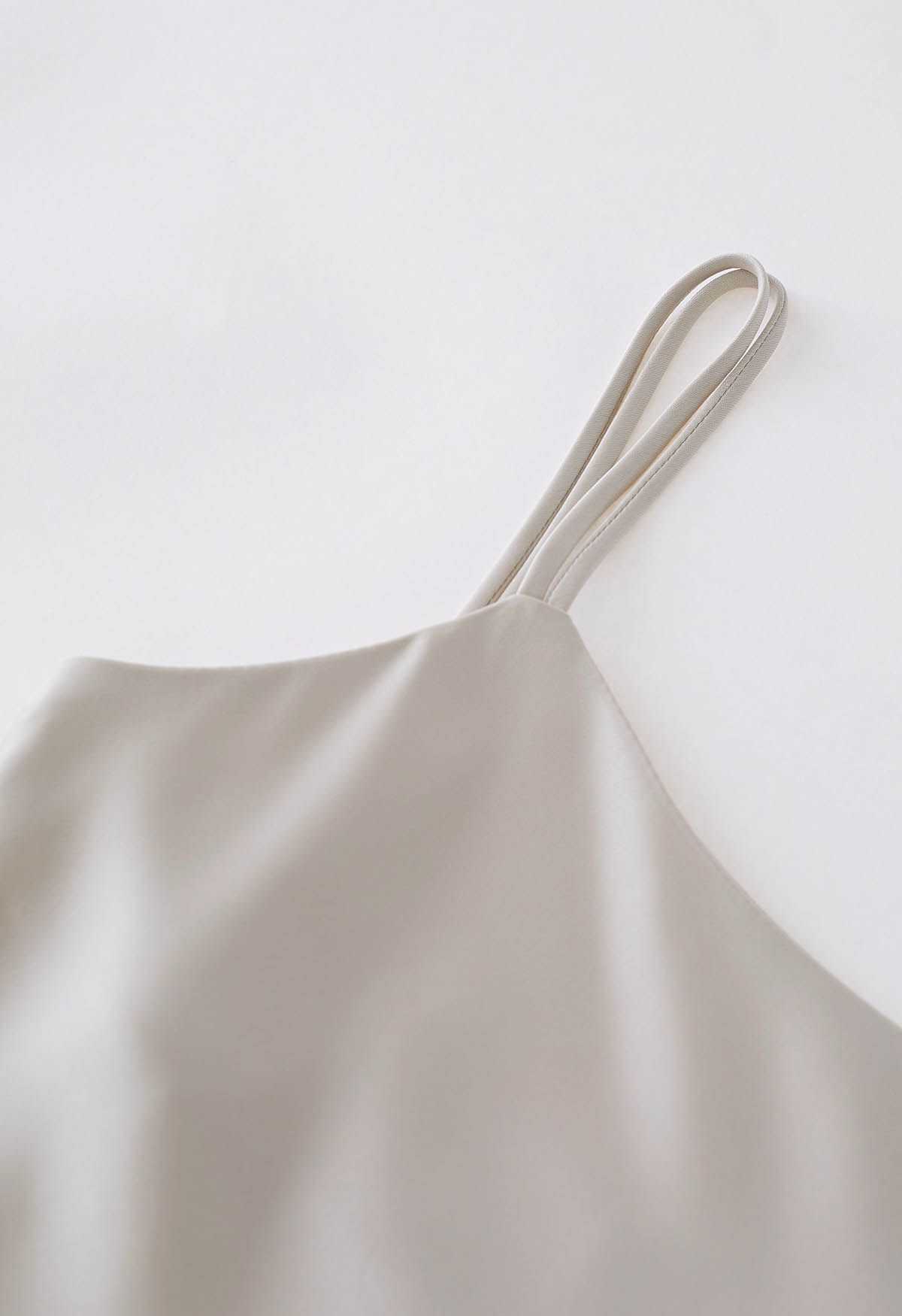 Double Straps Satin Cami Dress in Ivory - Retro, Indie and Unique Fashion
