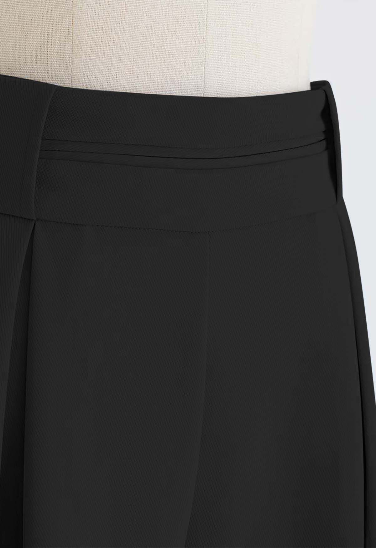 2020 Unique Women's Wide-Leg Pants Stitching Pleated Chiffon Skirt