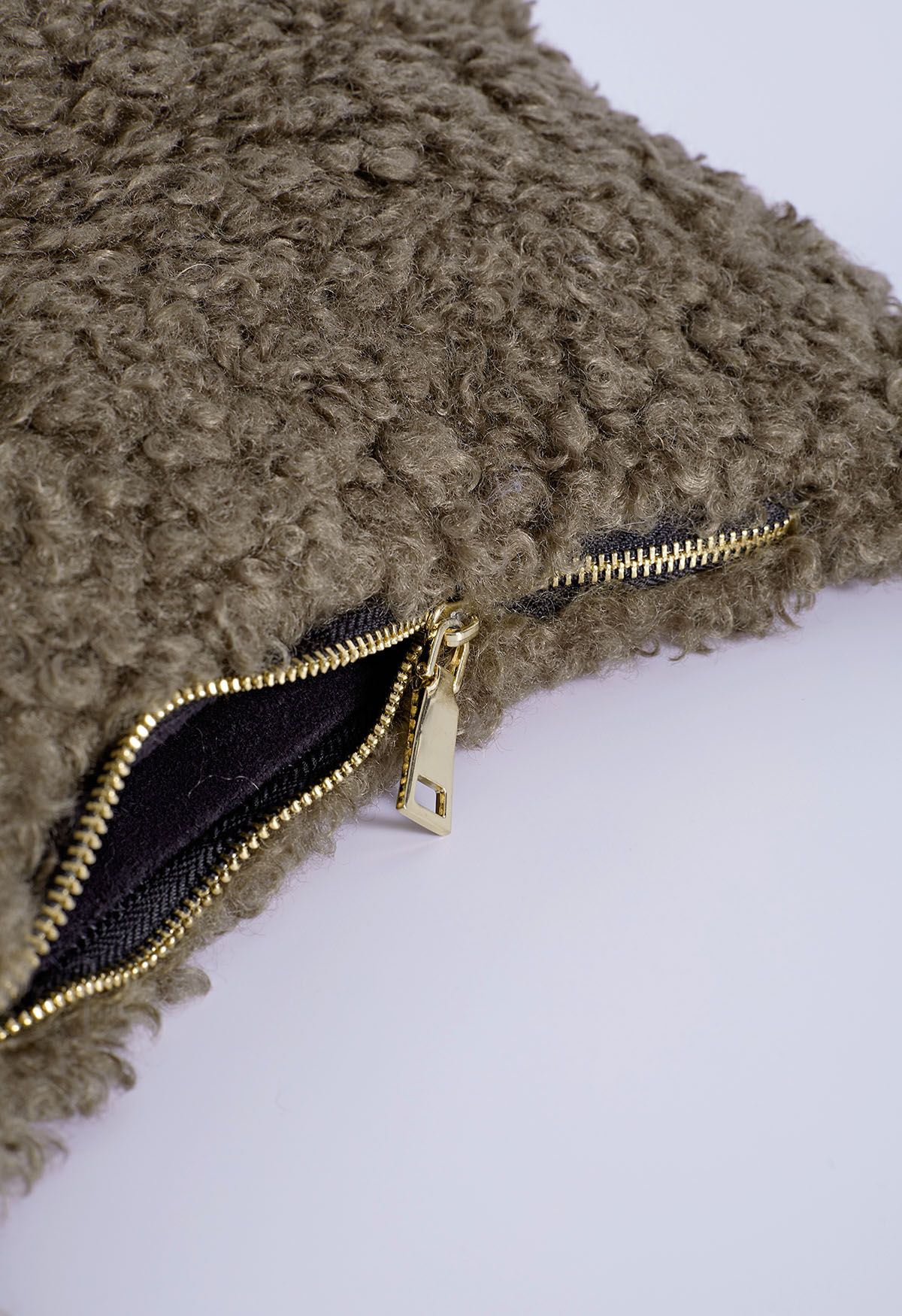 Double String Soft Lambswool Shoulder Bag in Khaki - Retro, Indie and ...