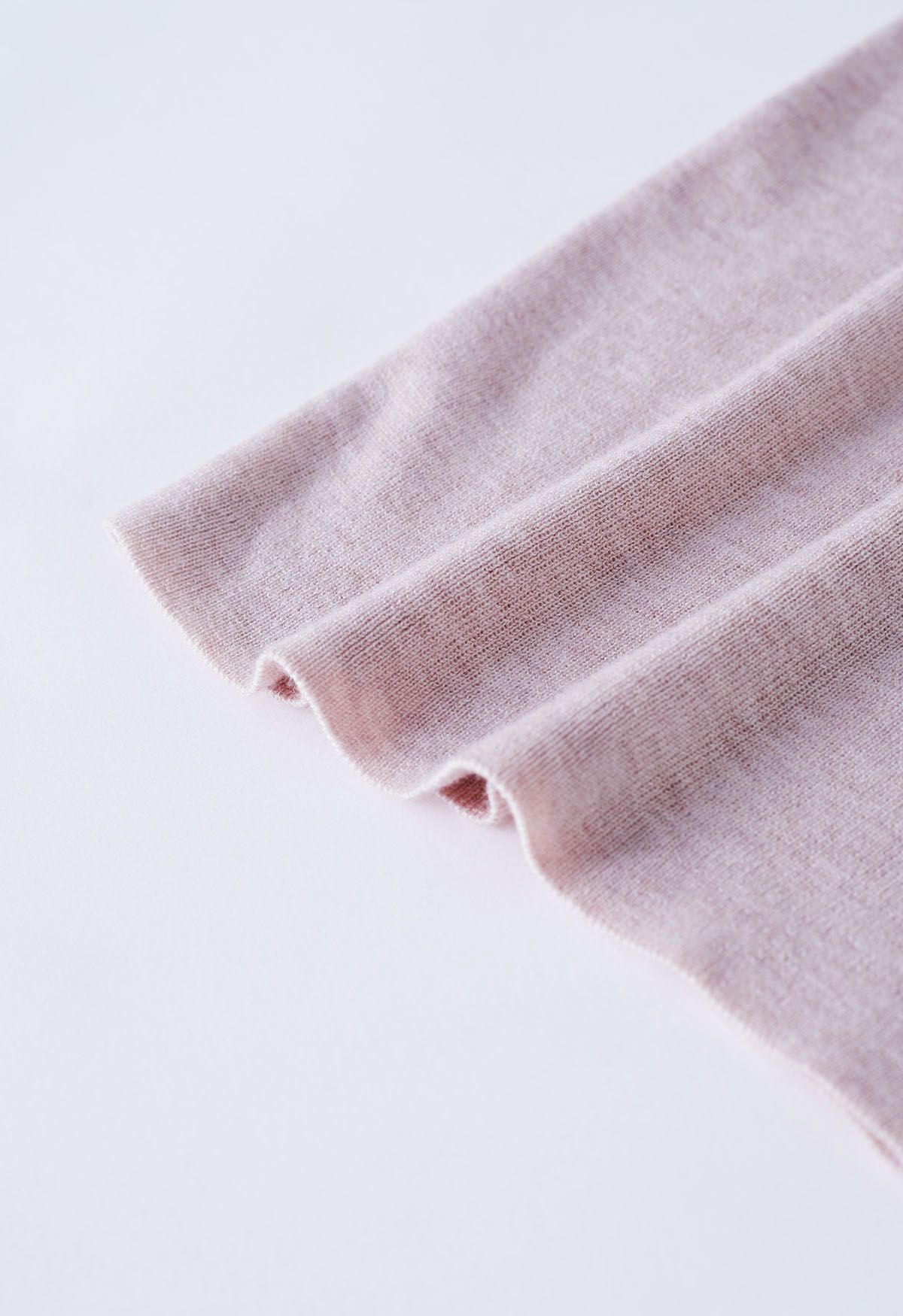 Mock Neck Wool-Blend Sleeveless Top in Blush