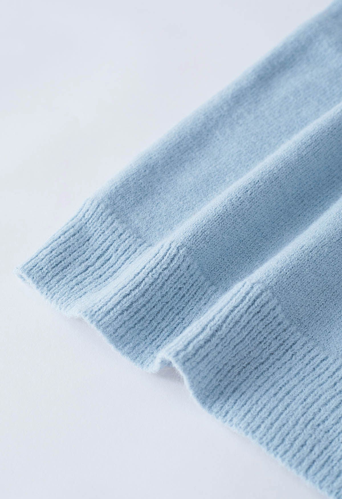 Ruffle Edge Button Front Knit Sweater in Blue - Retro, Indie and Unique ...