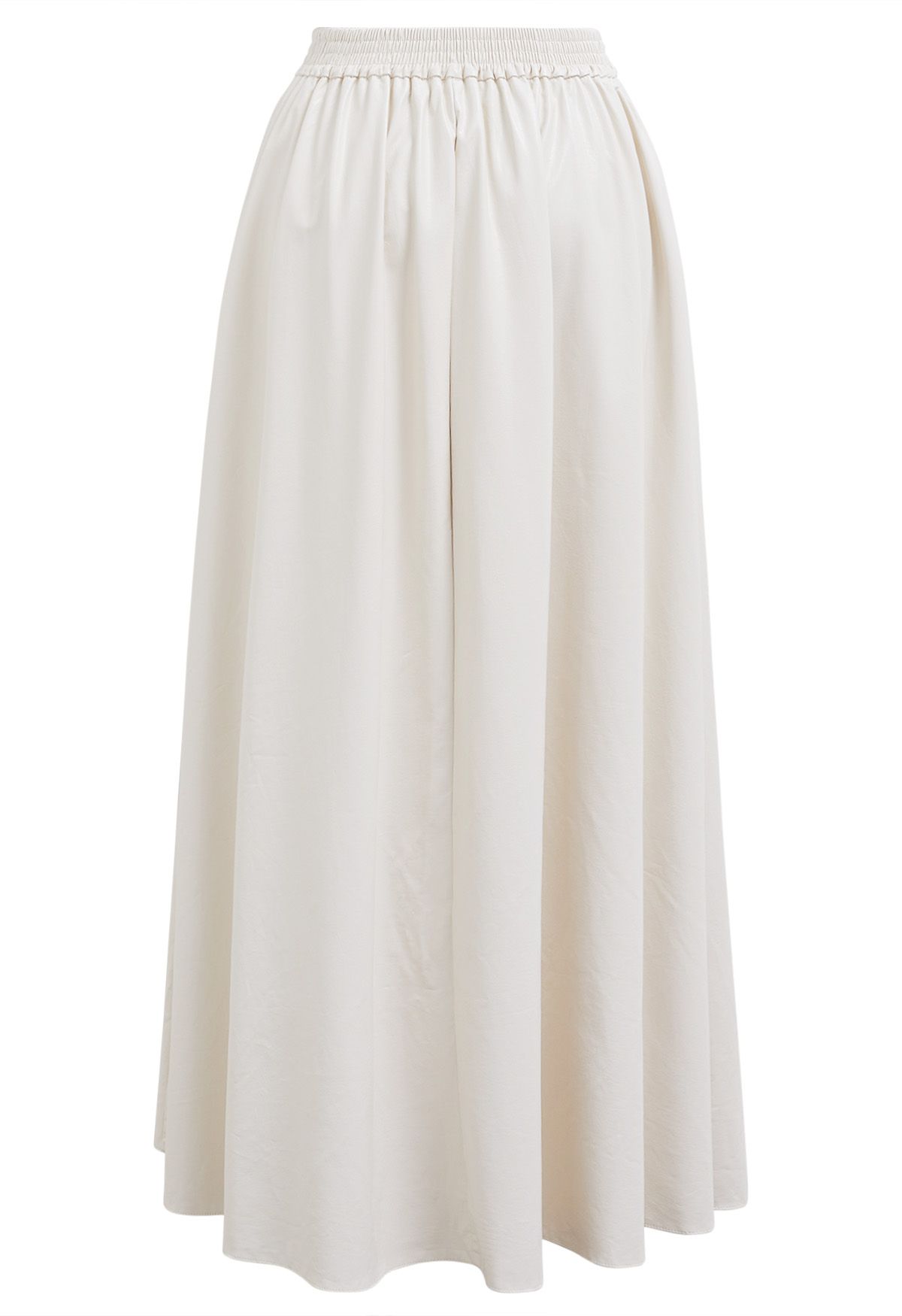 Refined Simplicity Faux Leather Maxi Skirt in Ivory - Retro, Indie and ...