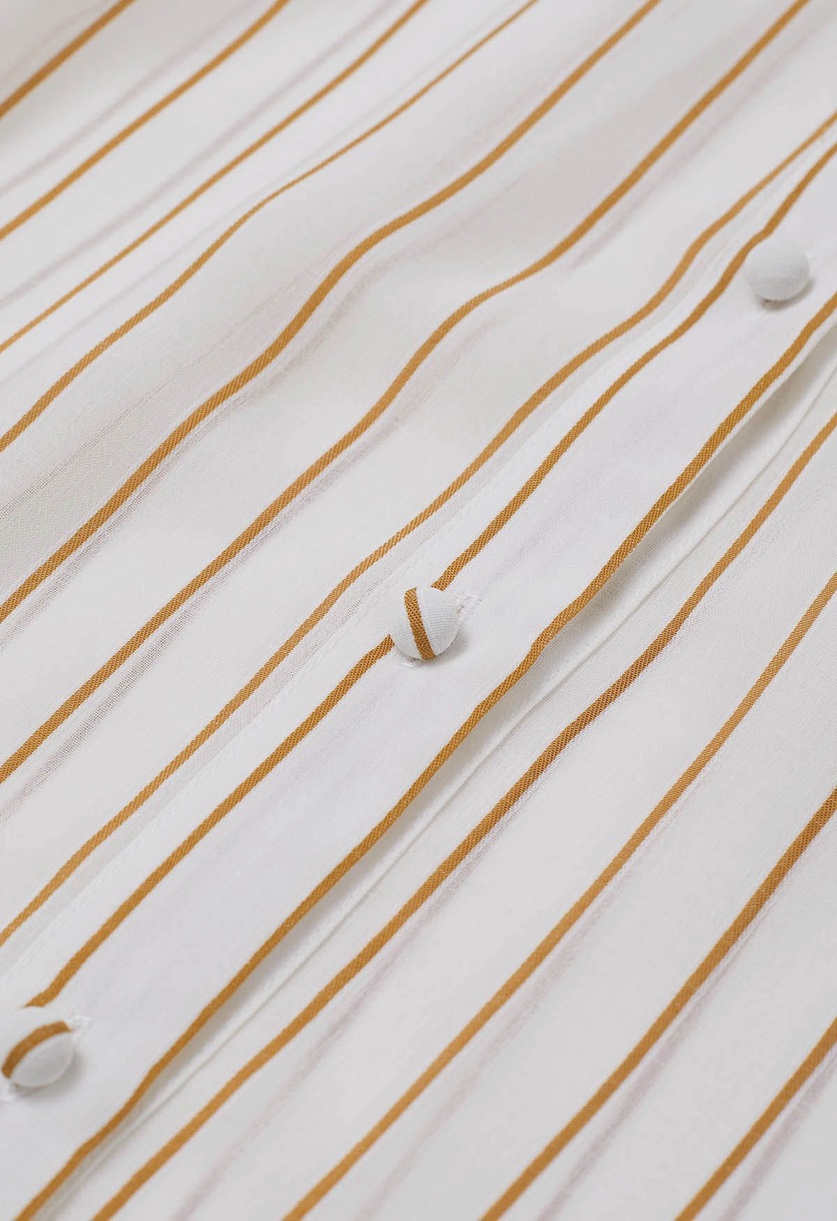 Brown Vertical Stripes Button Down Shirt