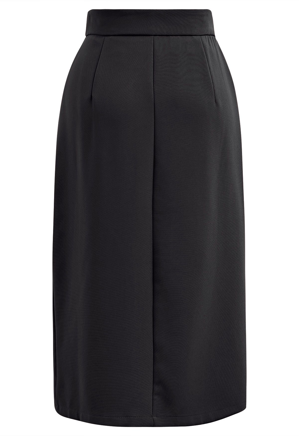 Enchanting Pleats Front Slit Pencil Skirt in Black - Retro, Indie and ...