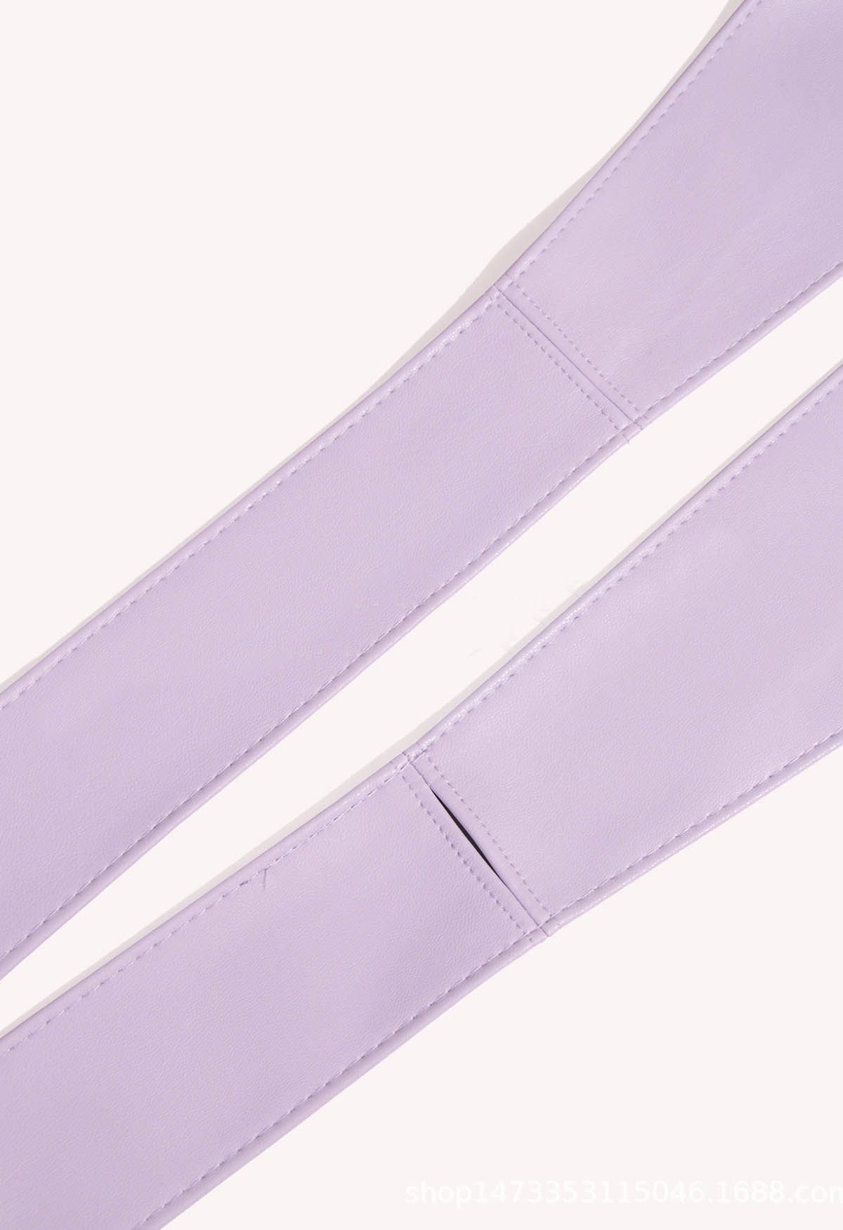Faux Leather Tie Knot Corset Belt in Lilac