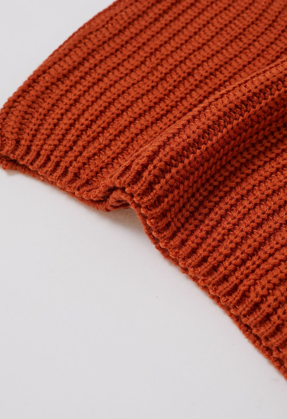 Gingerbread Man Patch Ribbed Sweater in Pumpkin