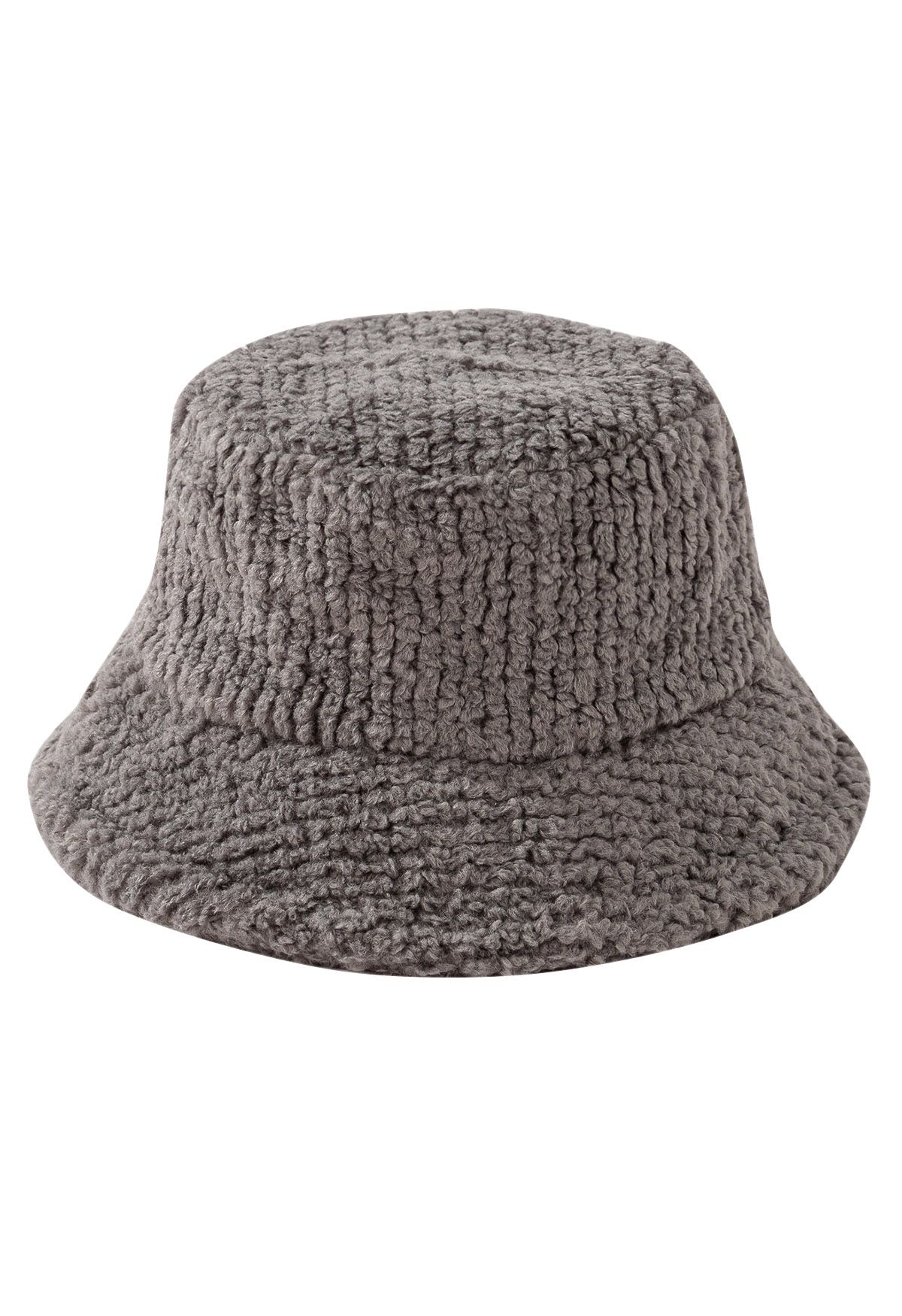 Solid Color Fuzzy Bucket Hat in Grey - Retro, Indie and Unique Fashion