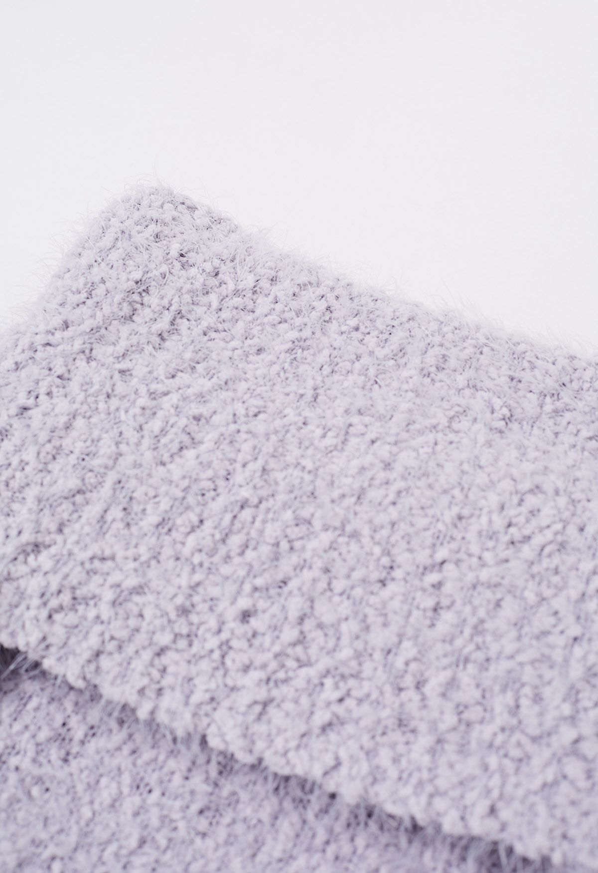 Knit Sweater Off The Shoulder Eyelash - Demi - Morning Lavender