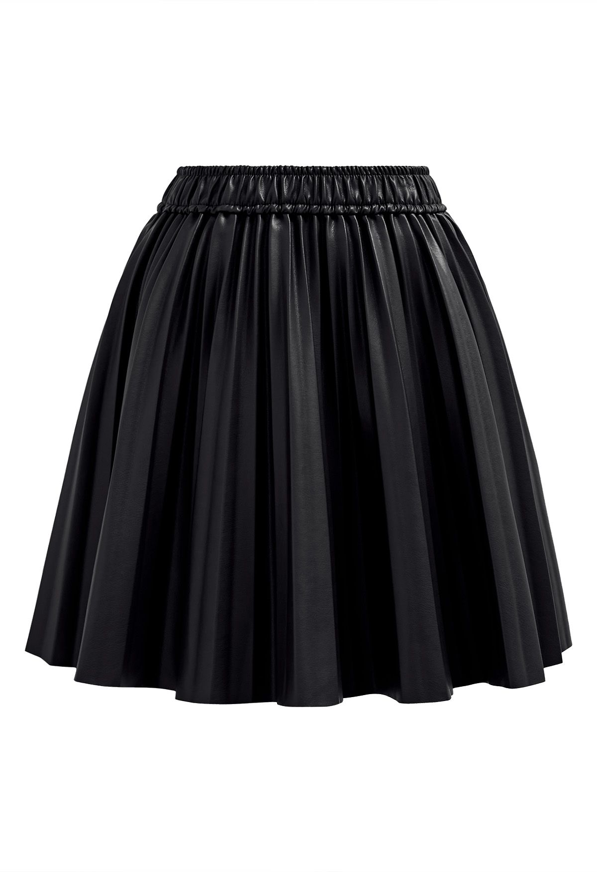 Faux Leather Pleated Mini Skirt in Black - Retro, Indie and Unique Fashion