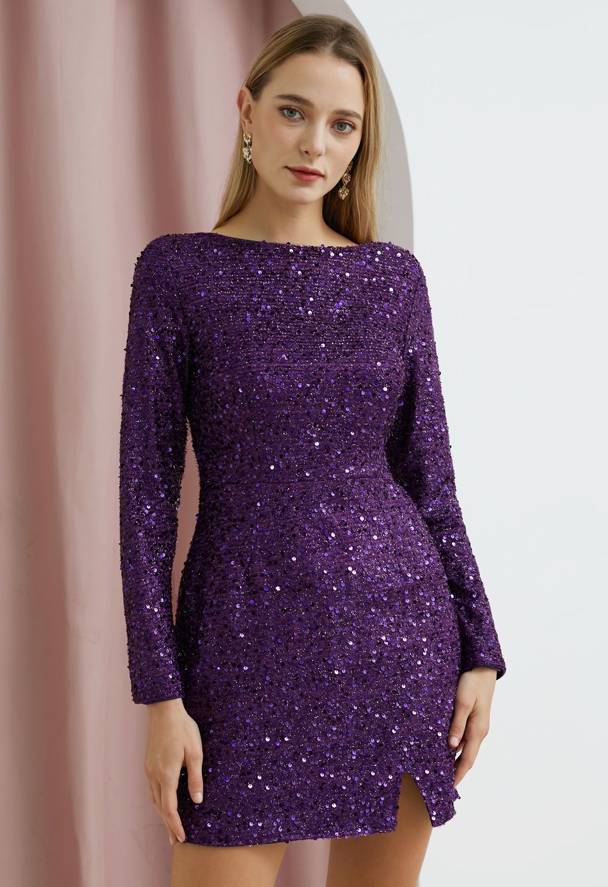 lavender sequin dress