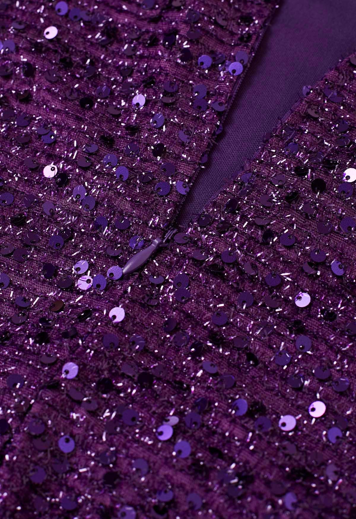 Purple Mini Sequin Fabric