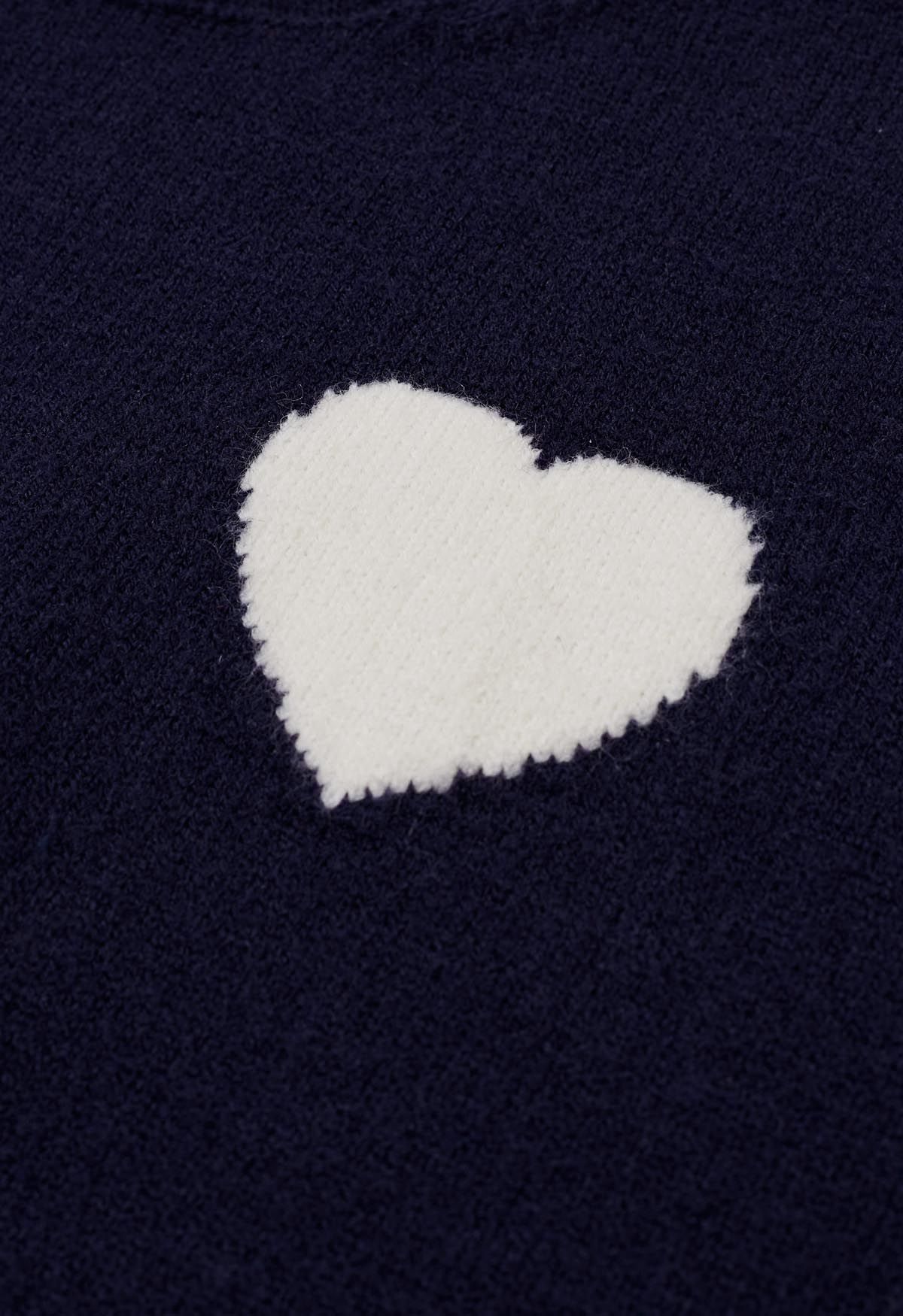 Sweet Heart Cozy Knit Sweater in Navy