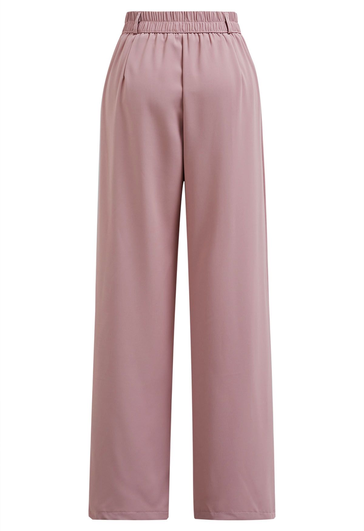 Simple Pleat Straight-Leg Pants in Pink - Retro, Indie and Unique Fashion