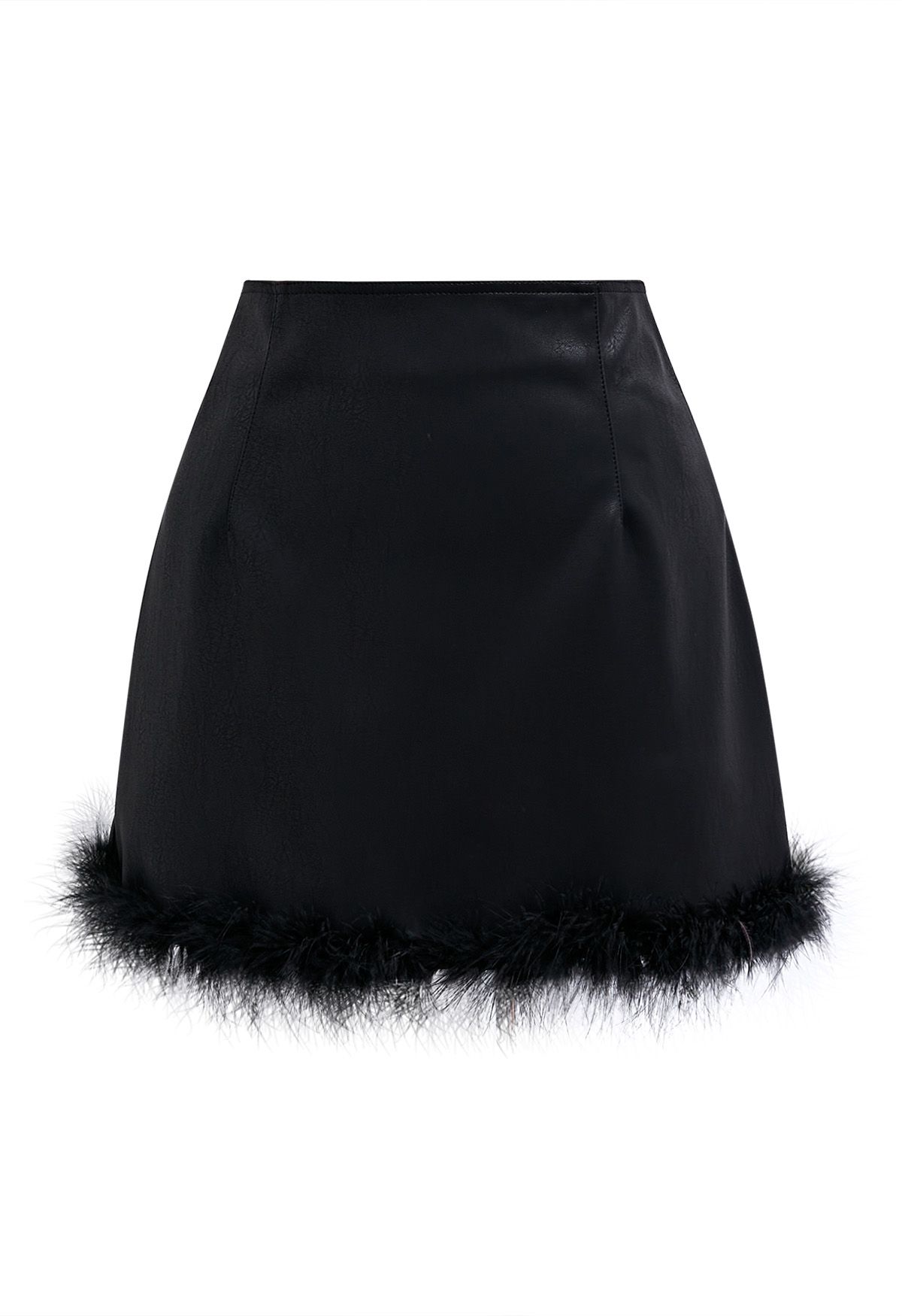 Tall Fluffy Feather Mini Skirt