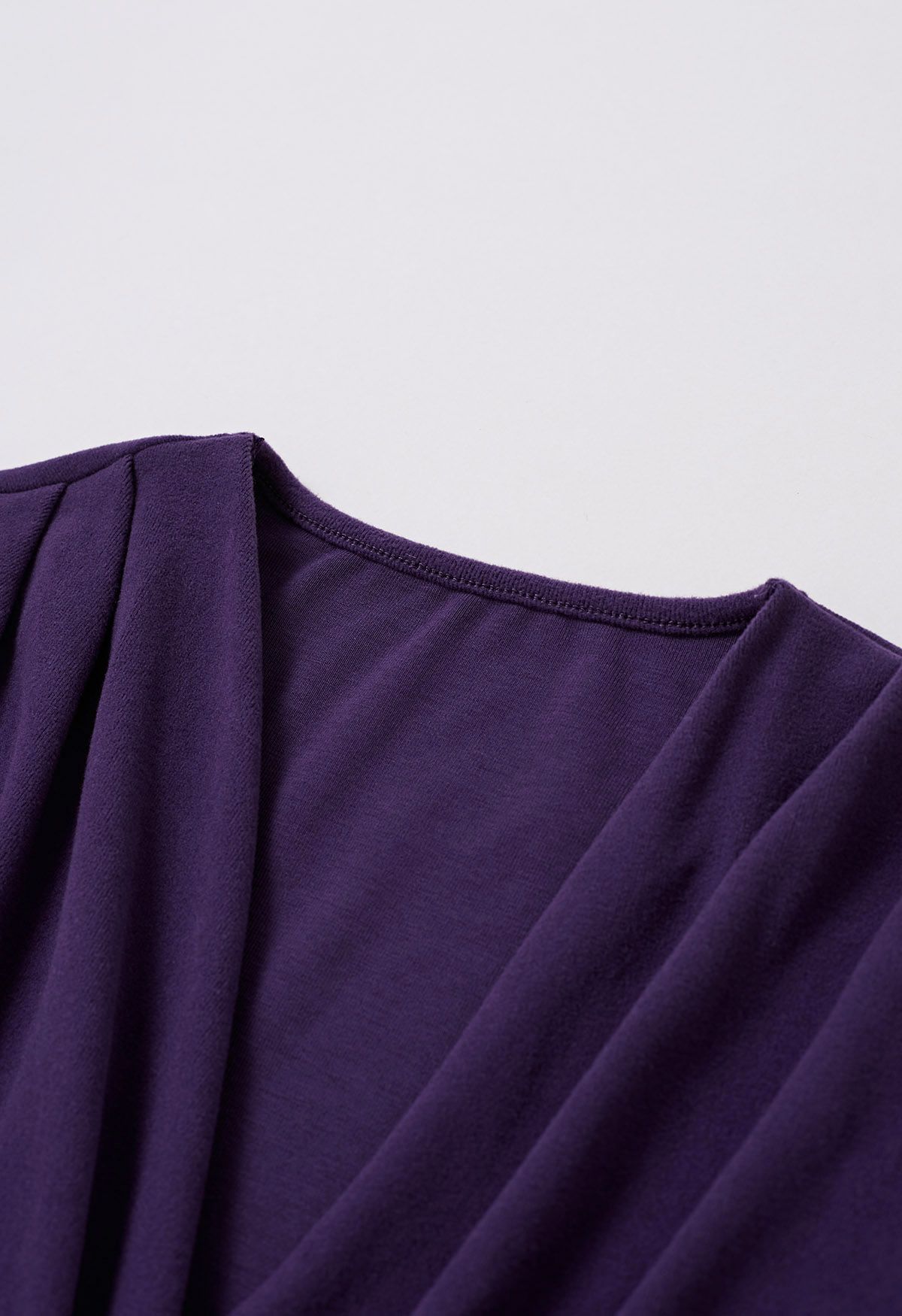 Solid Color Soft Wrap Top in Purple