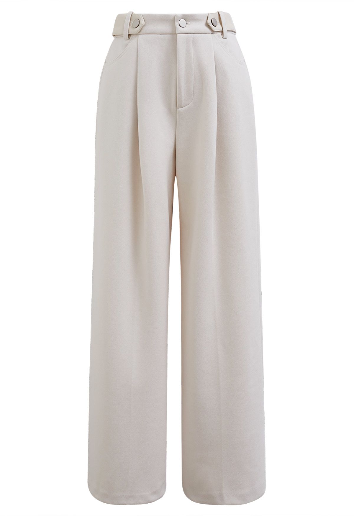 Straight-Leg Soft Touch Pants in Ivory - Retro, Indie and Unique Fashion