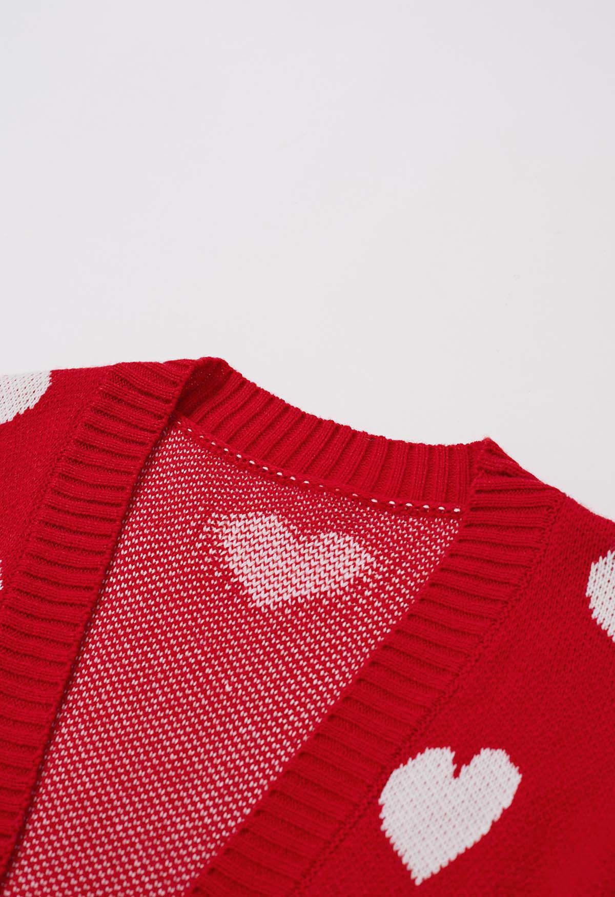 Love Embrace Open Front Knit Cardigan in Red - Retro, Indie and Unique ...