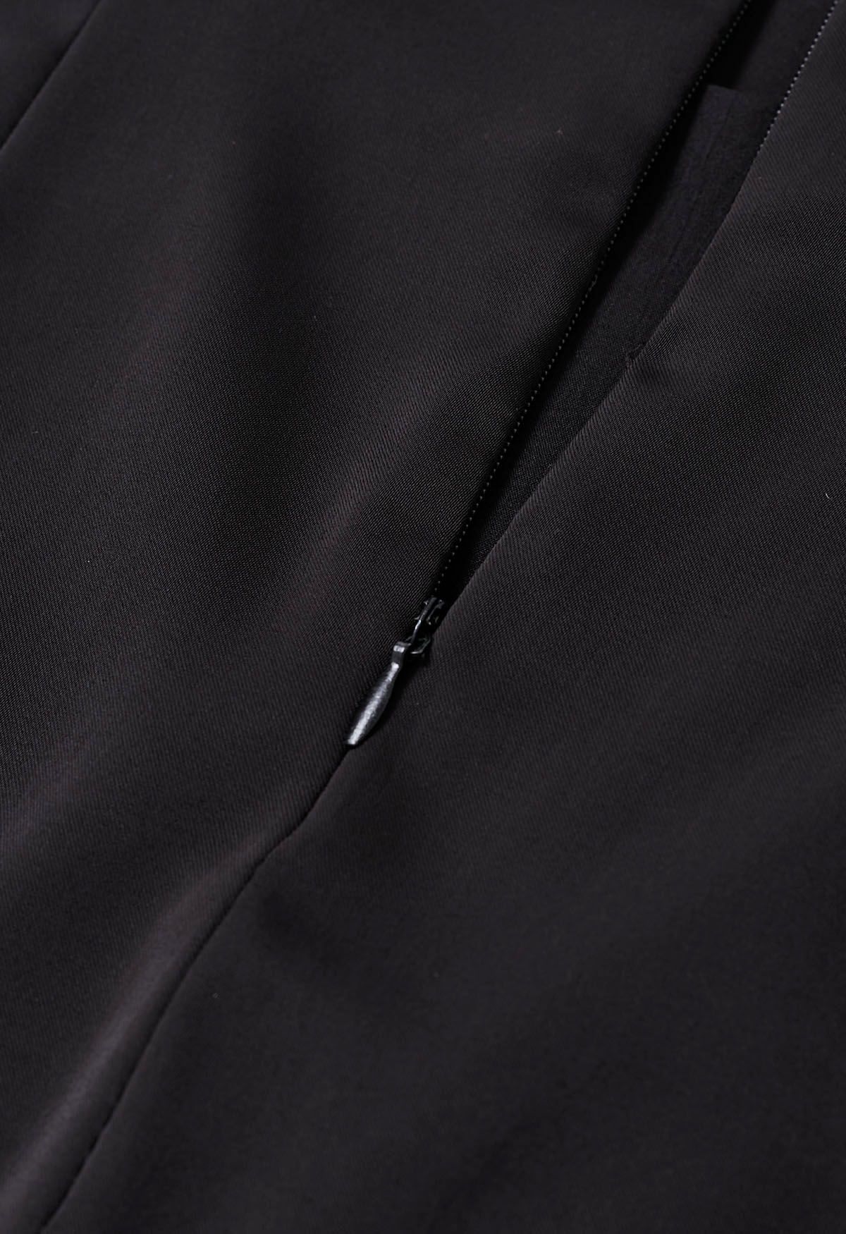 Tie String Satin Maxi Skirt in Black - Retro, Indie and Unique Fashion