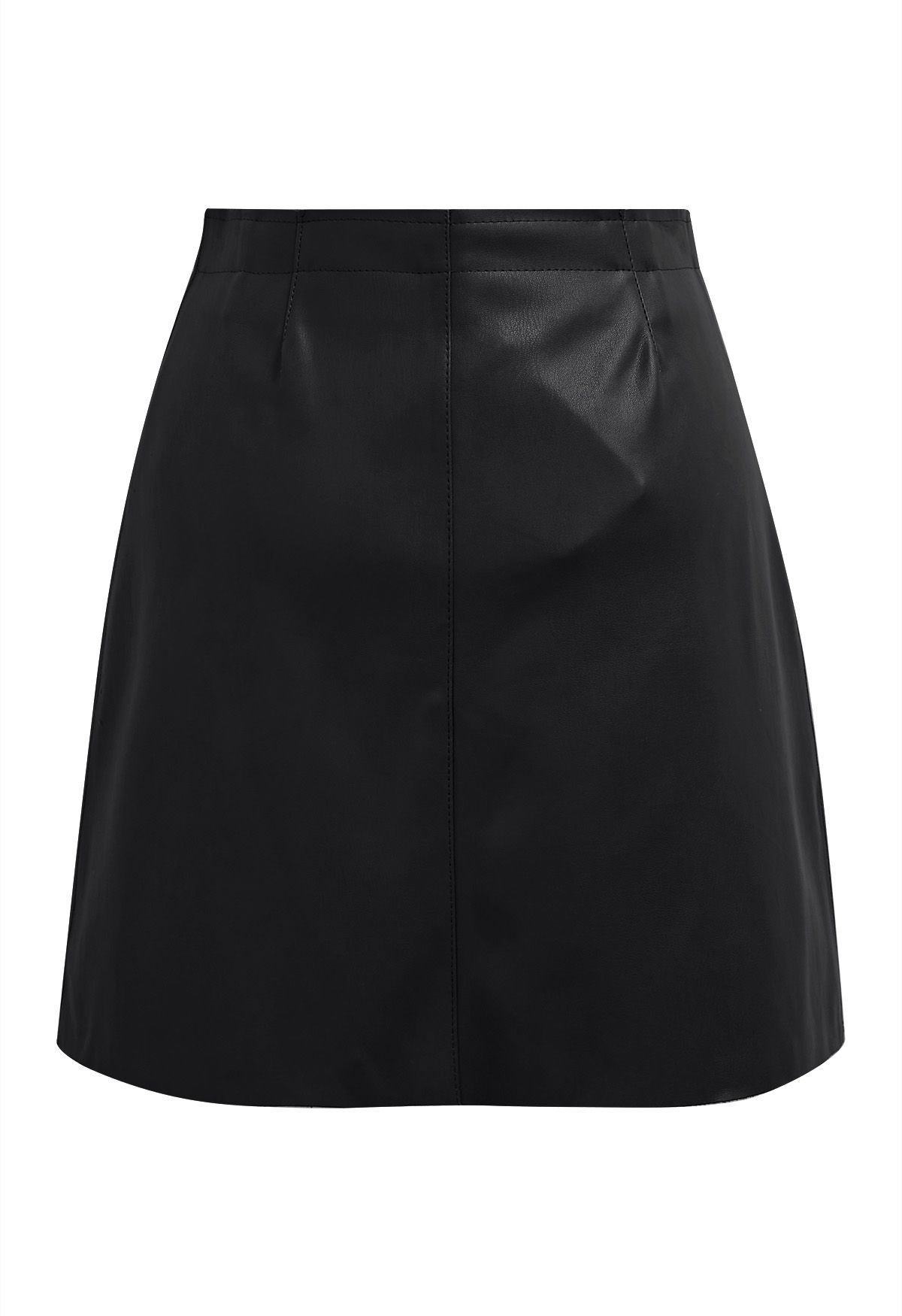 Zipper Faux Leather Mini Skirt in Black - Retro, Indie and Unique Fashion