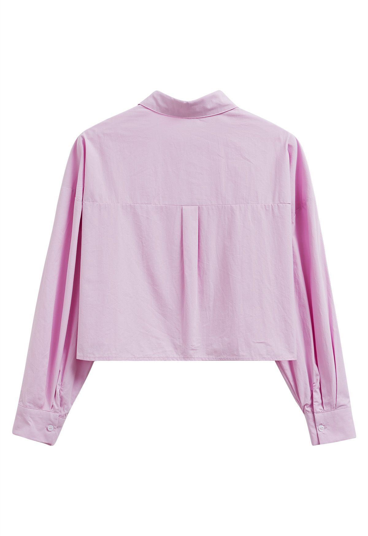 Chic Button Down Crop Shirt in Pink