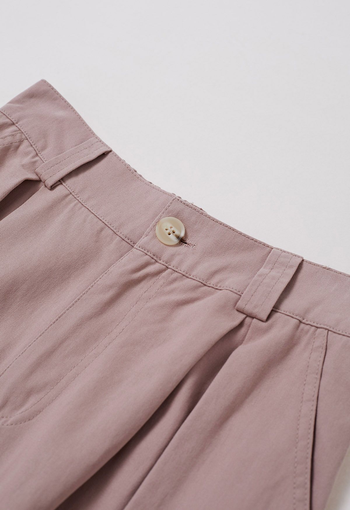 Soft Cotton Wide-Leg Pants in Pink