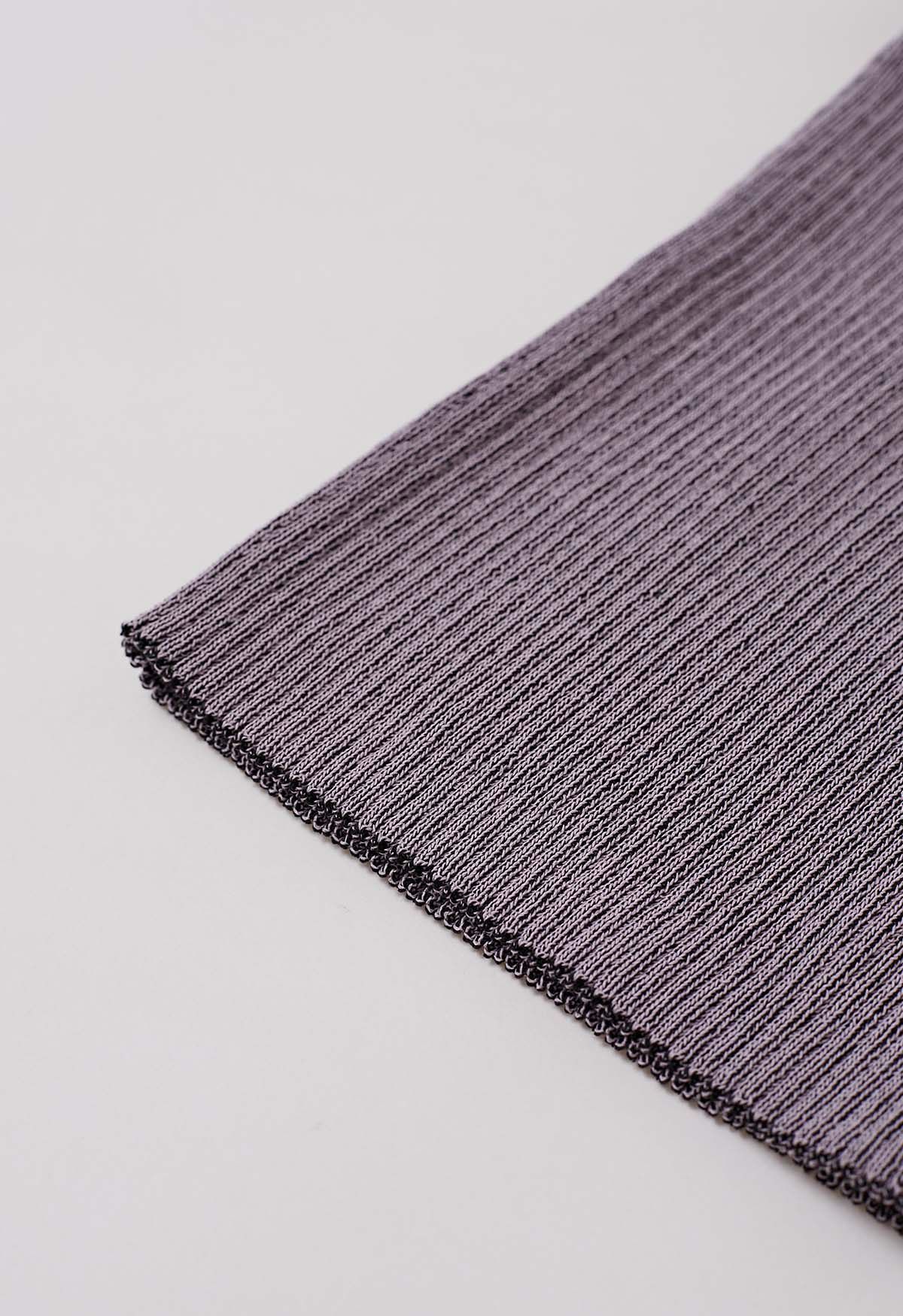 Stripe Texture Knit Tank Top in Purple