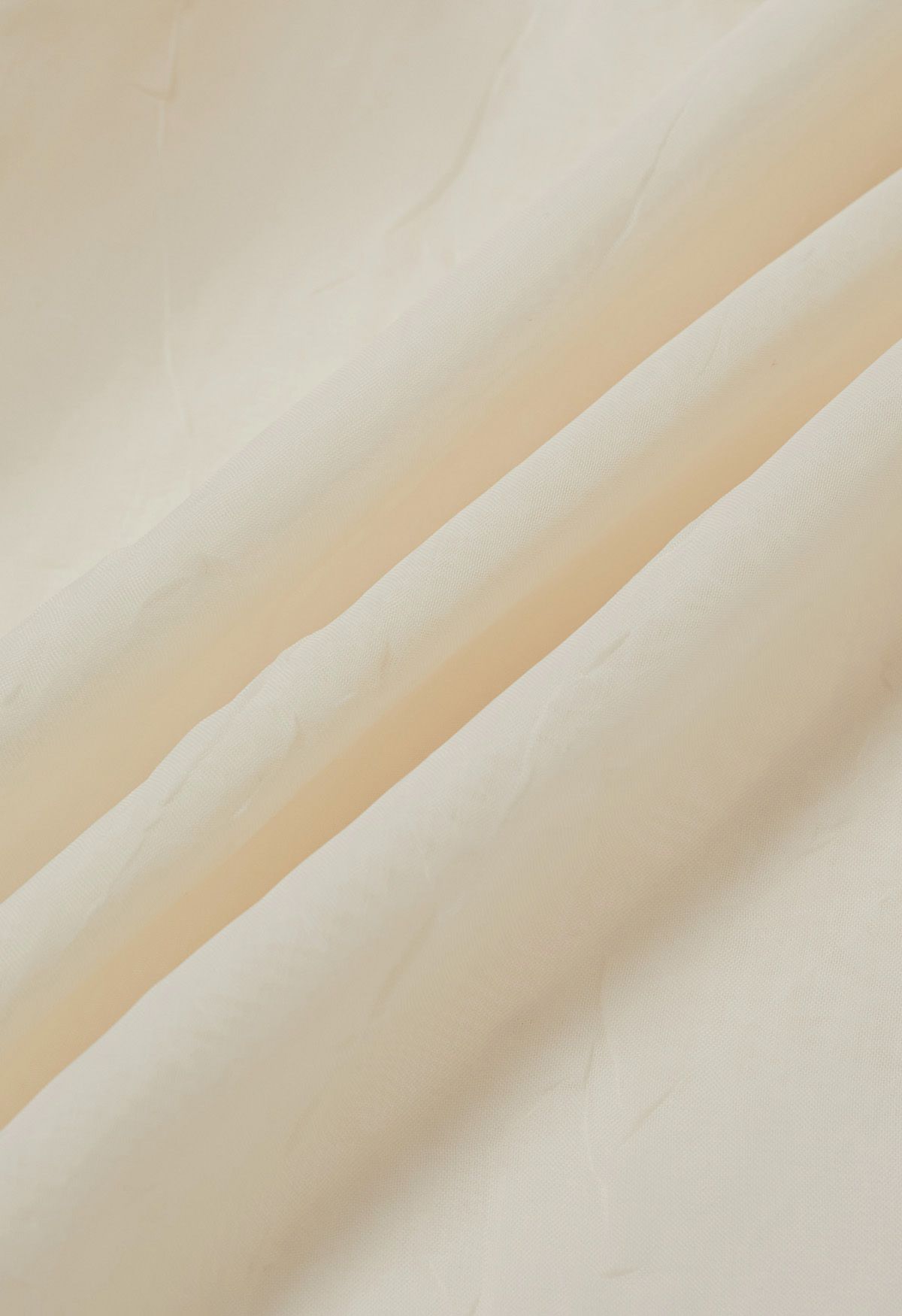 Rose Brooch Puff Sleeve Texture Sheer Top in Cream