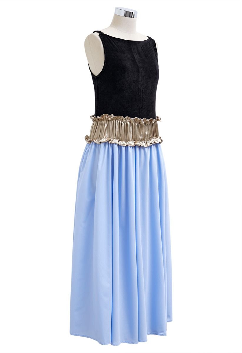 Contrast Panelled Sleeveless Dress