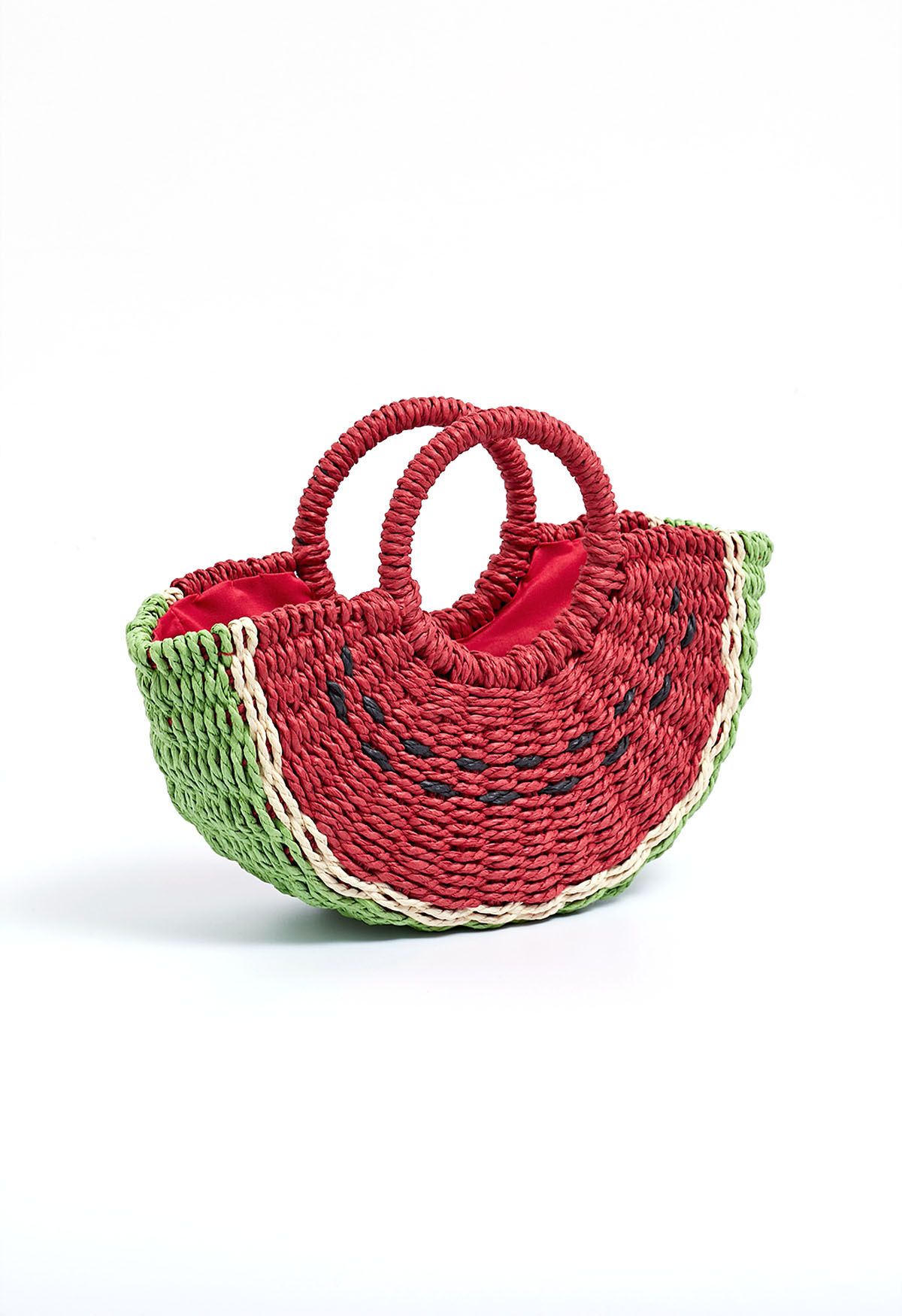 Watermelon Woven Straw Handbag
