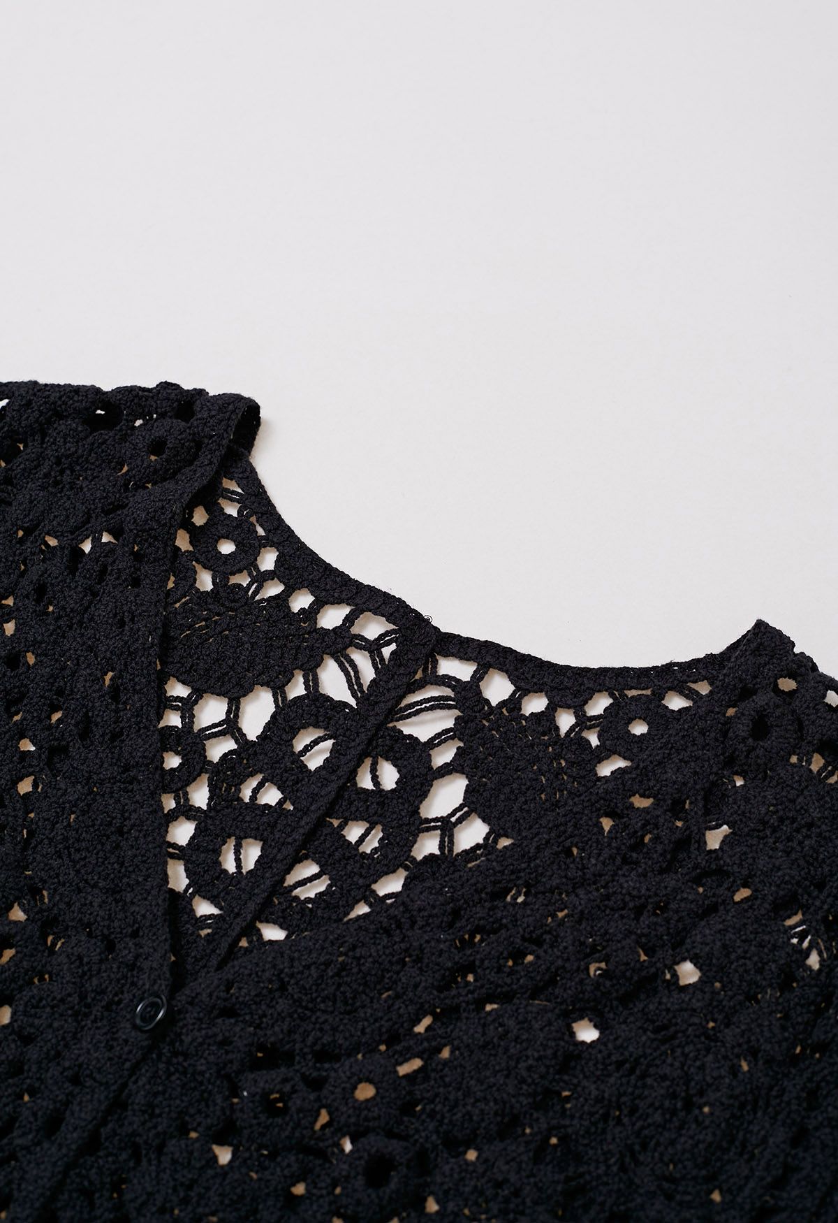 Bohemian Flair Crochet Cardigan in Black