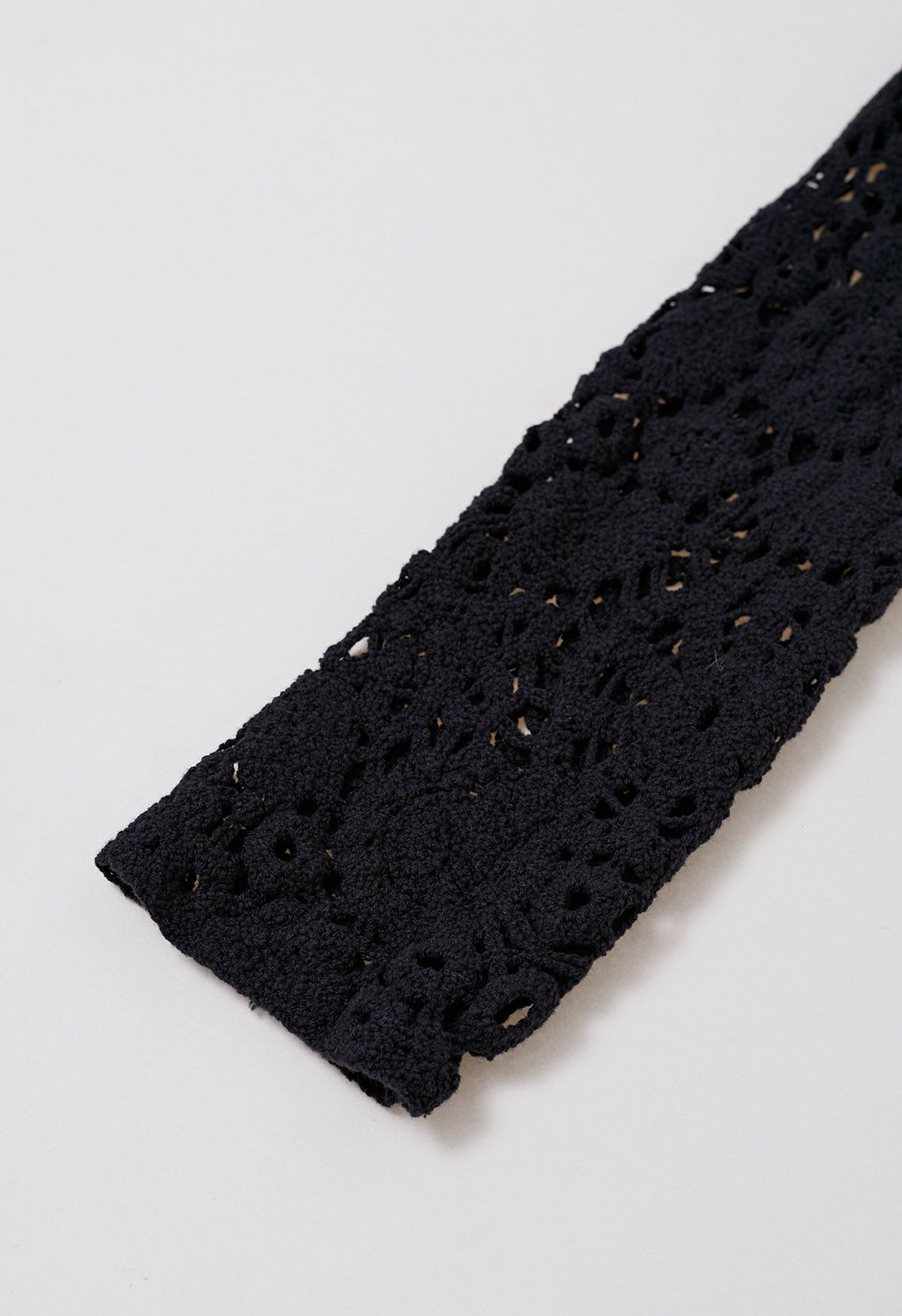 Bohemian Flair Crochet Cardigan in Black