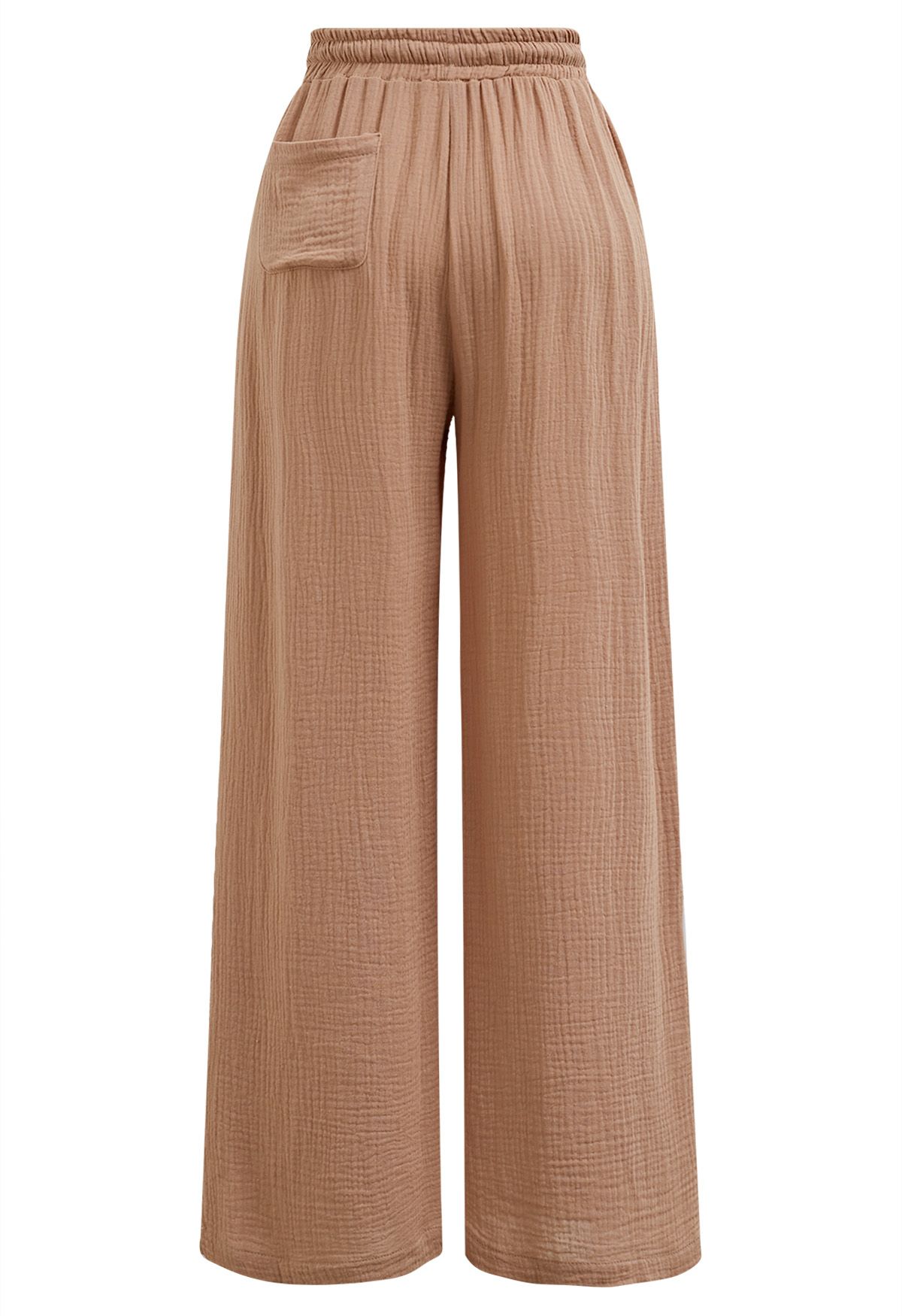 Lightweight Cotton Drawstring Pants in Rust