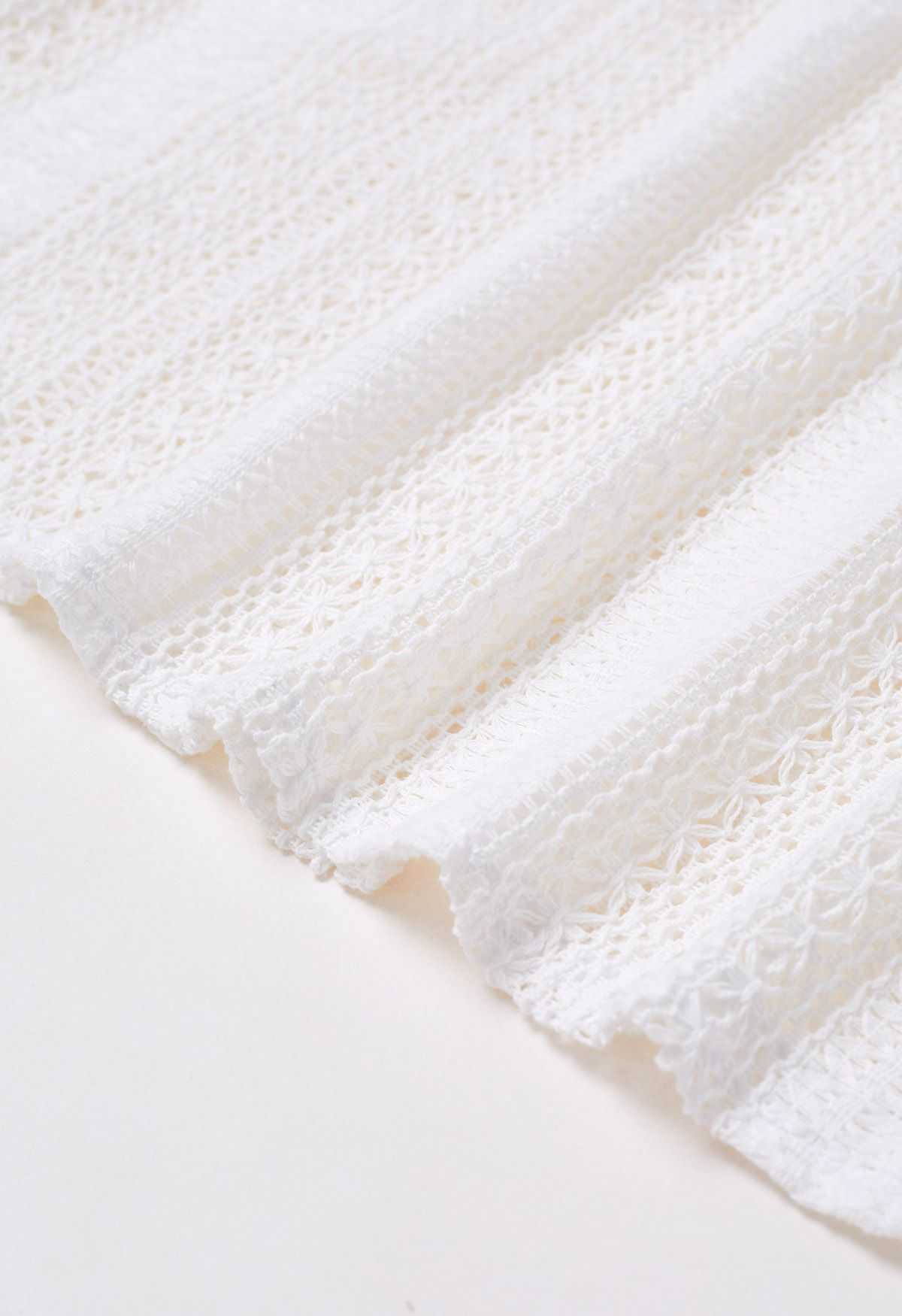 Basic Crochet Trim Tie-Neck Bikini Cover-Up Set