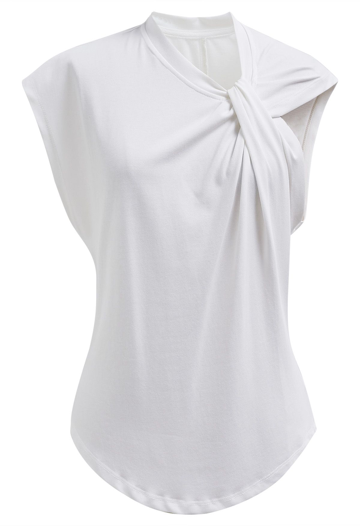 Sweetie Knot Sleeveless Top in White