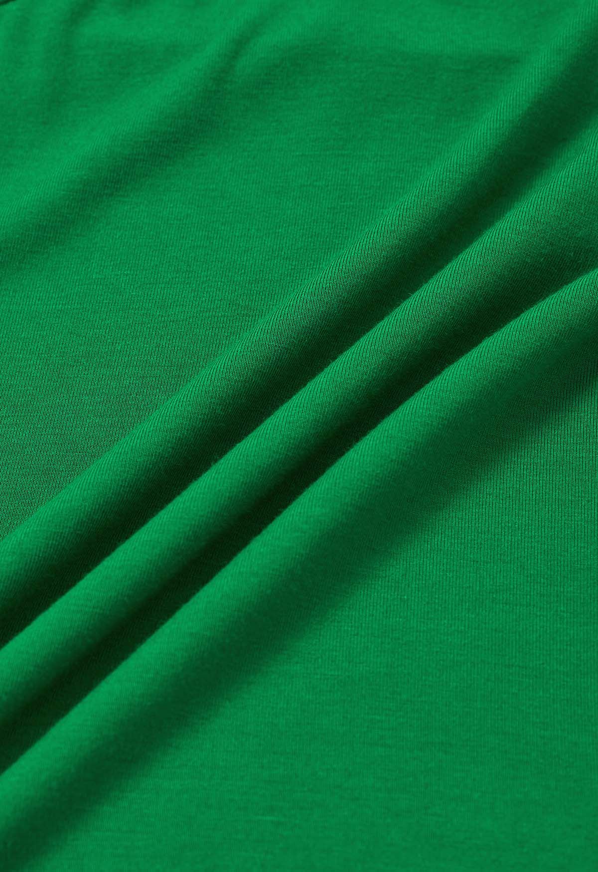 Optimal Halter V-Neck Sleeveless Top in Green