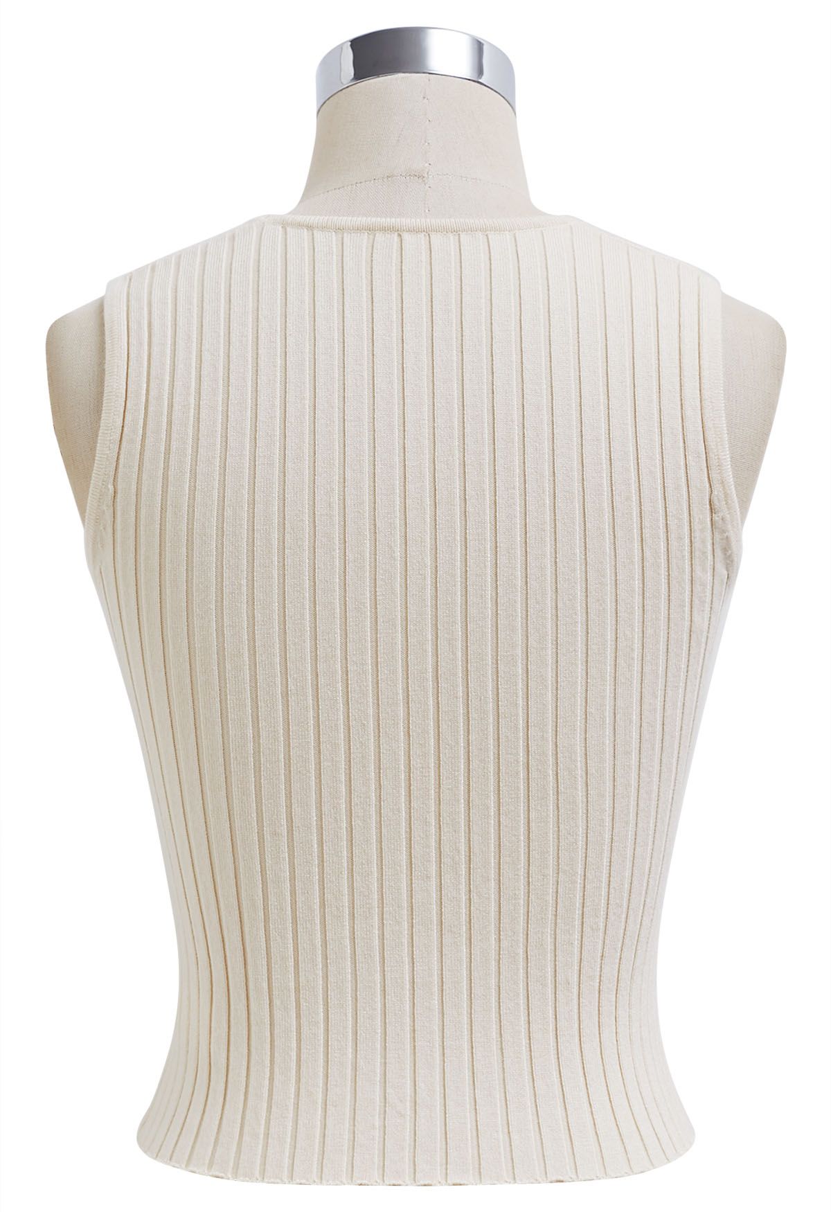 Flattering Fit Ribbed Tank Top in Ivory