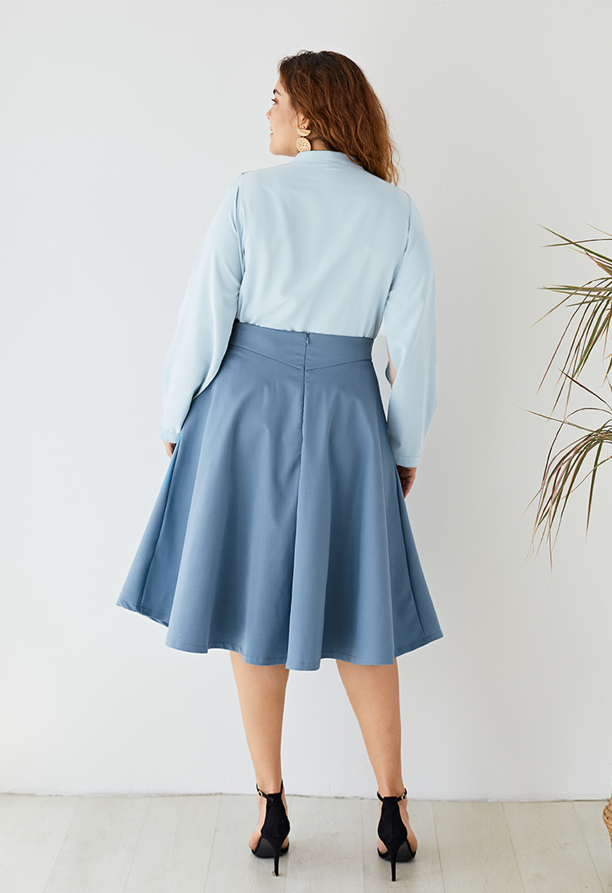 Crush on Casual Bowknot Cape Sleeves Top in Blue