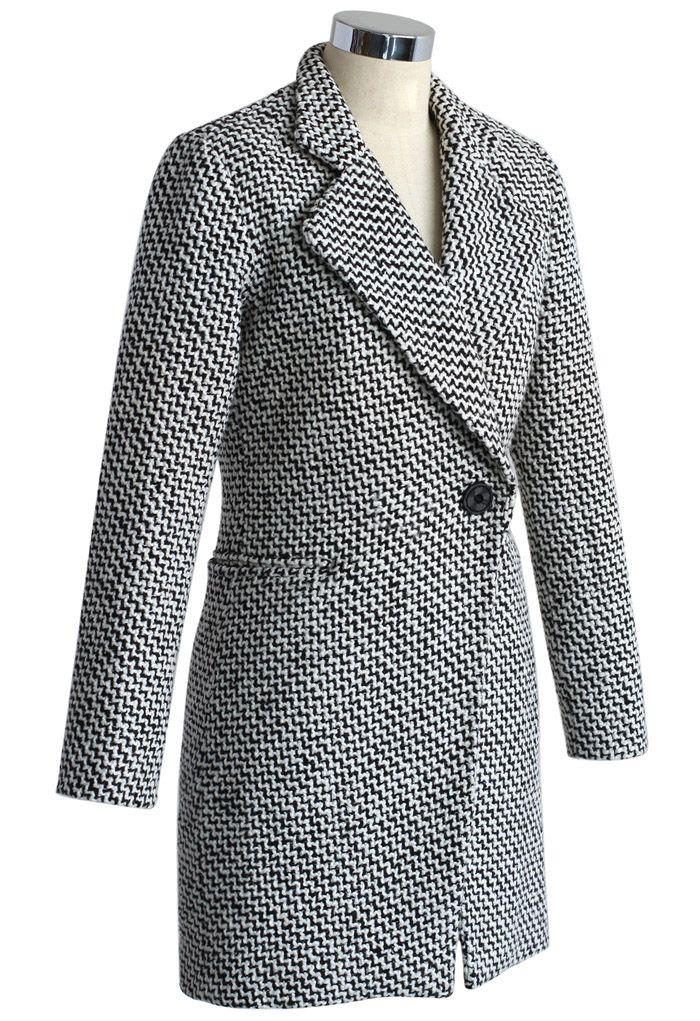 Classy Double Breasted Tweed Coat