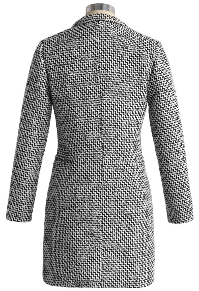 Classy Double Breasted Tweed Coat