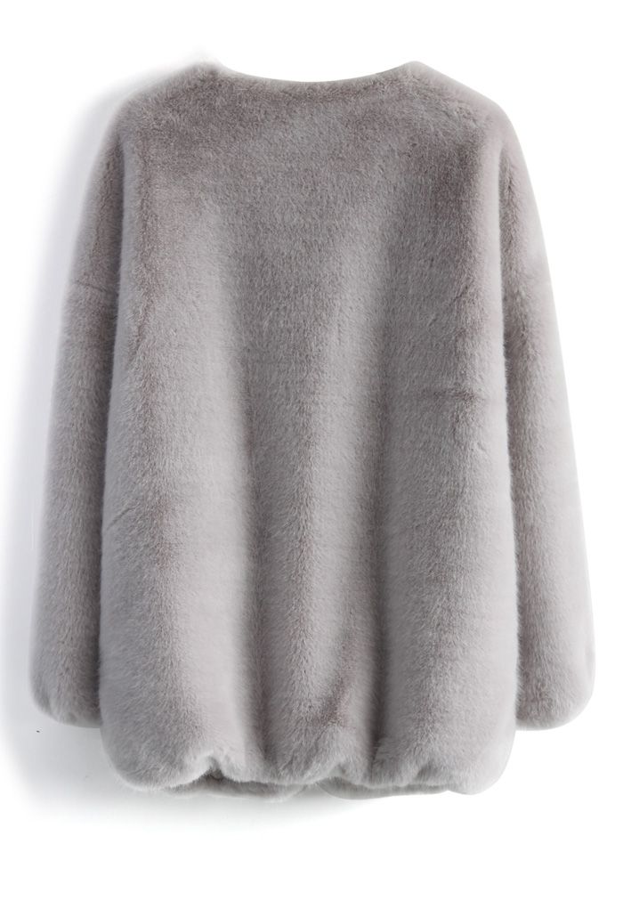 Ultra Comfy Faux Fur Coat in Grey