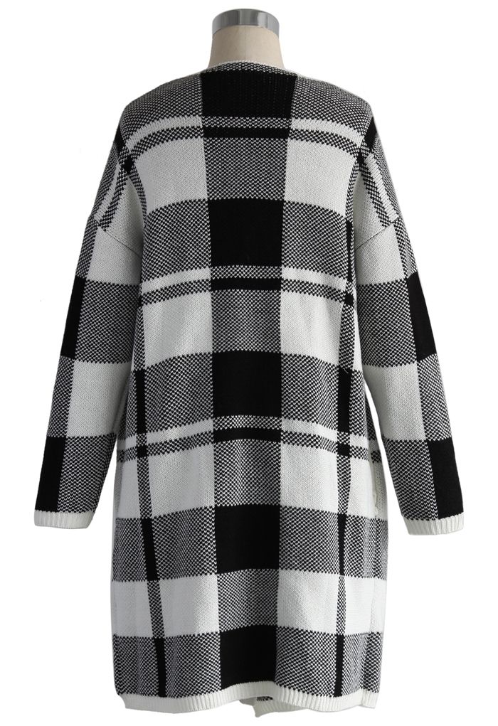 Knit in Classic Check Open Coat