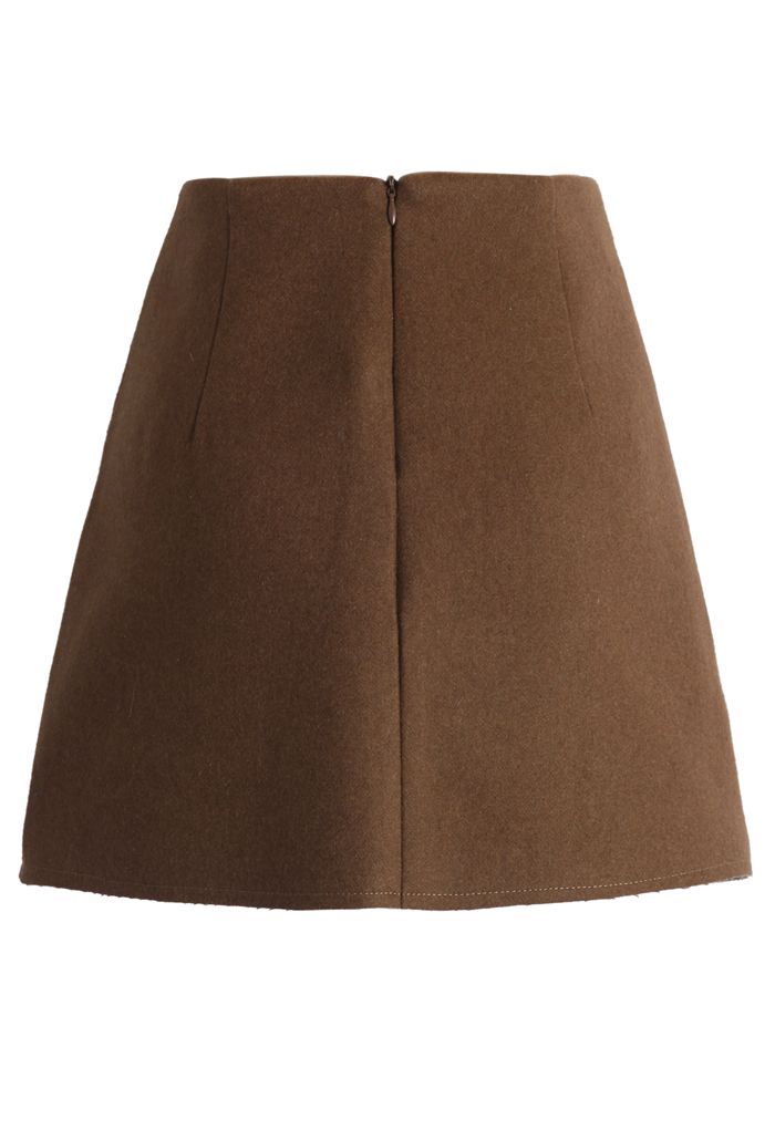 Pocket of Charm Wool-blend Skirt in Tan - Retro, Indie and Unique Fashion