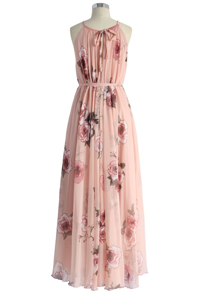 Pink Rose Panache Maxi Slip Dress