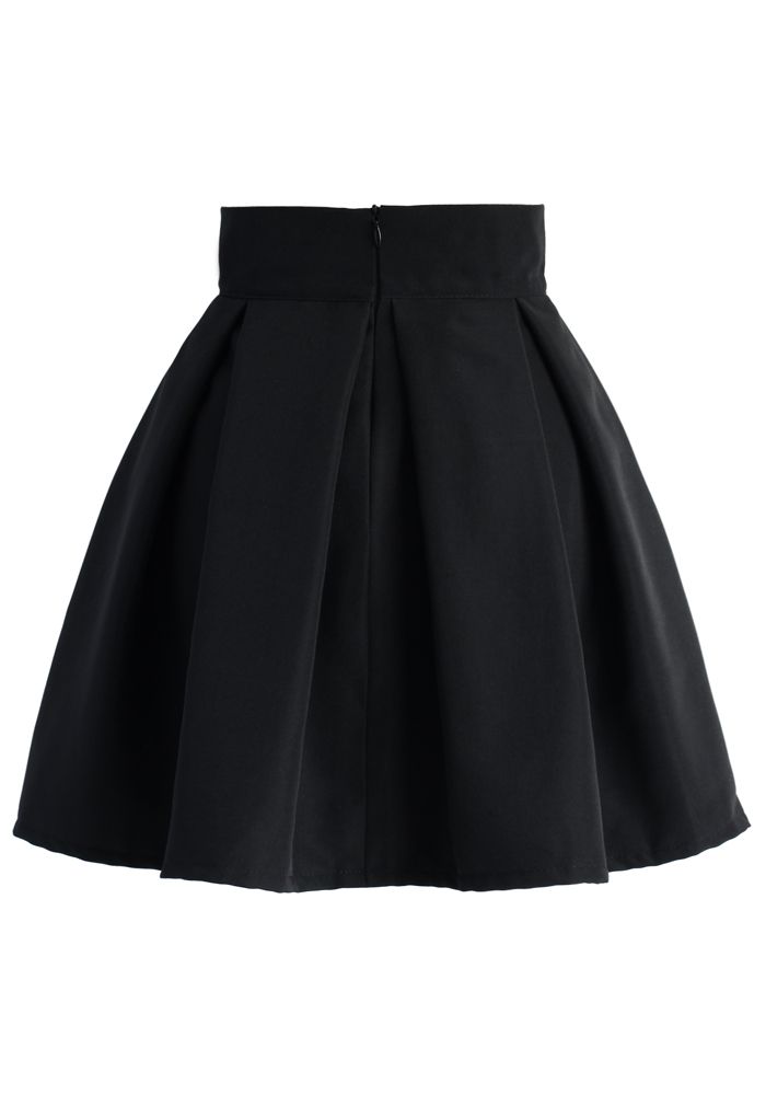 Sweet Your Heart Bowknot Pleated Skirt in Black - Retro, Indie and ...