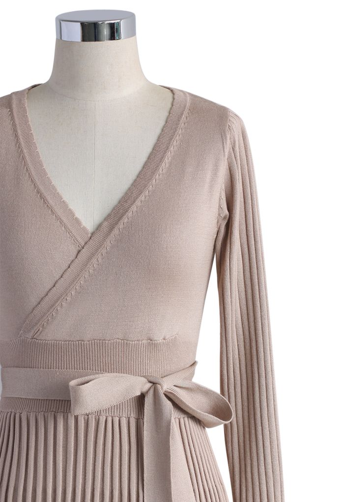 Embrace a Lithe Knitted Dress in Nude