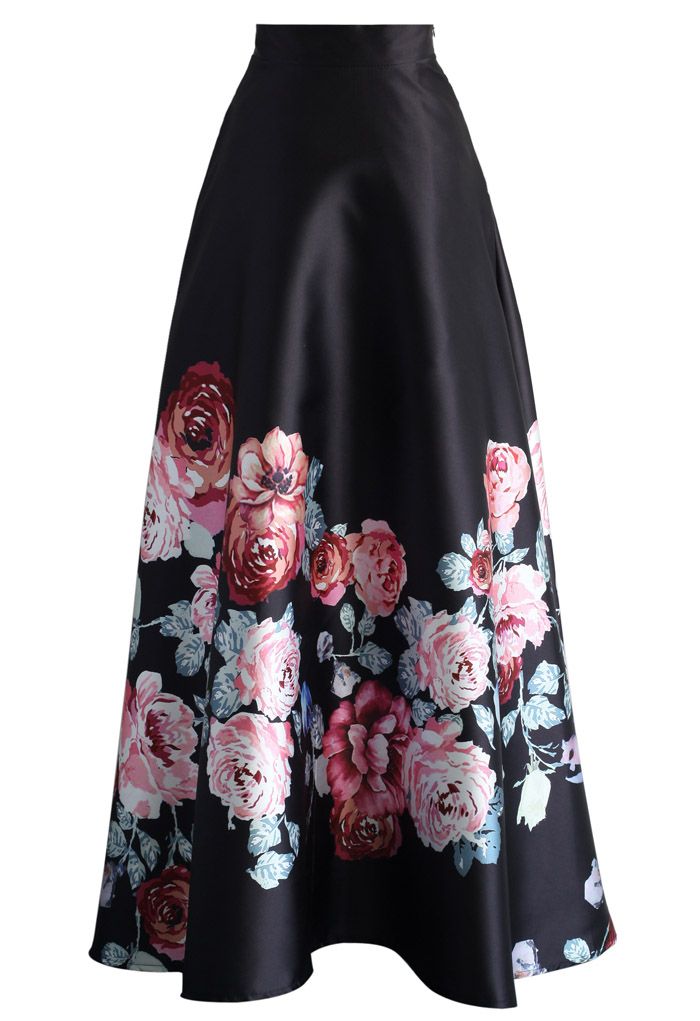 Endless Blooming Rose Maxi Skirt