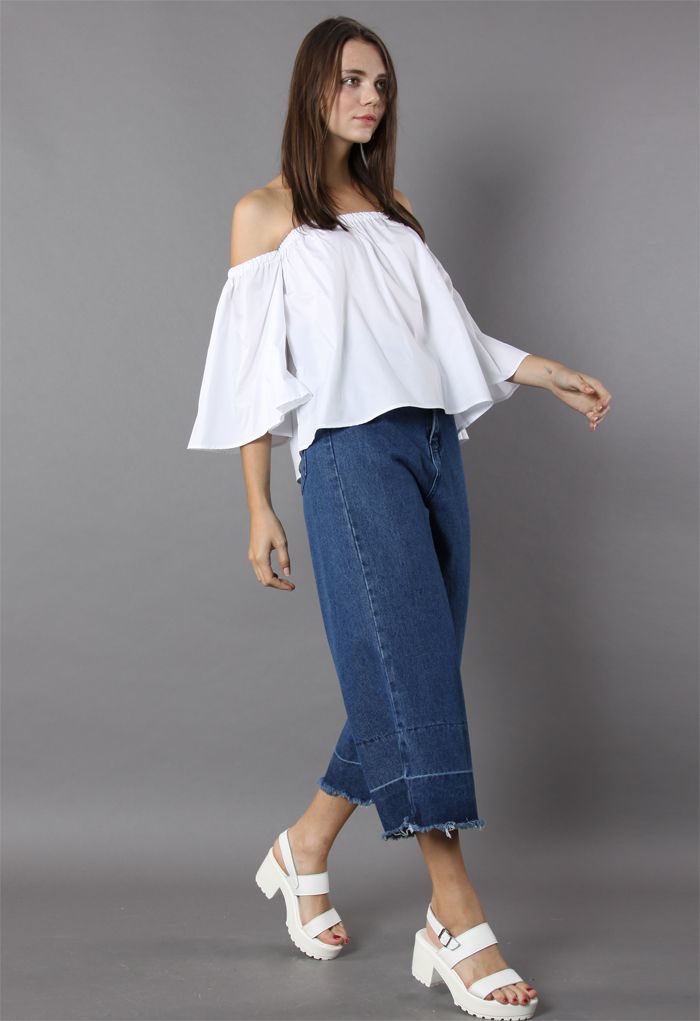 Delight Moment Off-shoulder Top in White