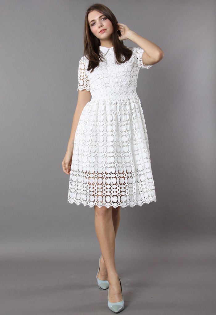 Splendid Crochet White Dress