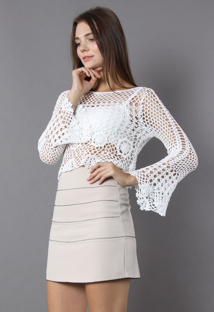 Romance of Knitted Cropped Top 