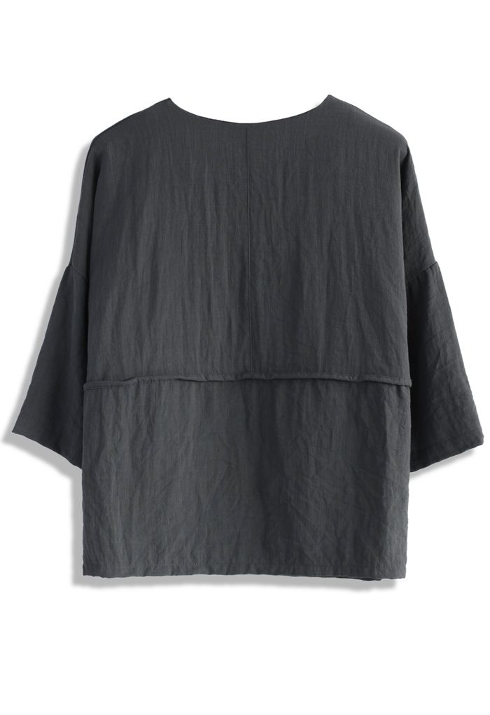 Leisure Day Smock Top in Smoke
